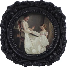 Vintage Picture Frame Ornate 3X3 Antique Frames Mini Picture Frames Round Black