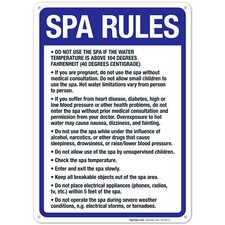 Spa Rules Sign, Pool Sign, SI-6783 