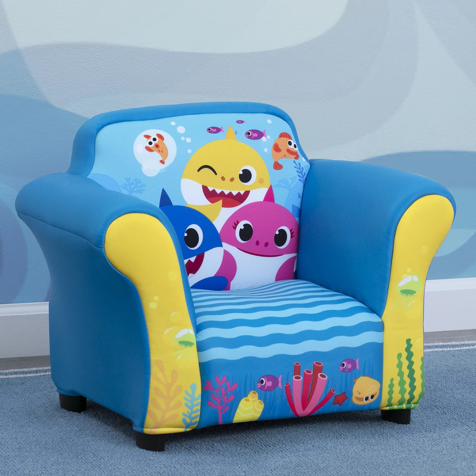 Baby Shark Upholstered Accent Chair With Sculpted Frame