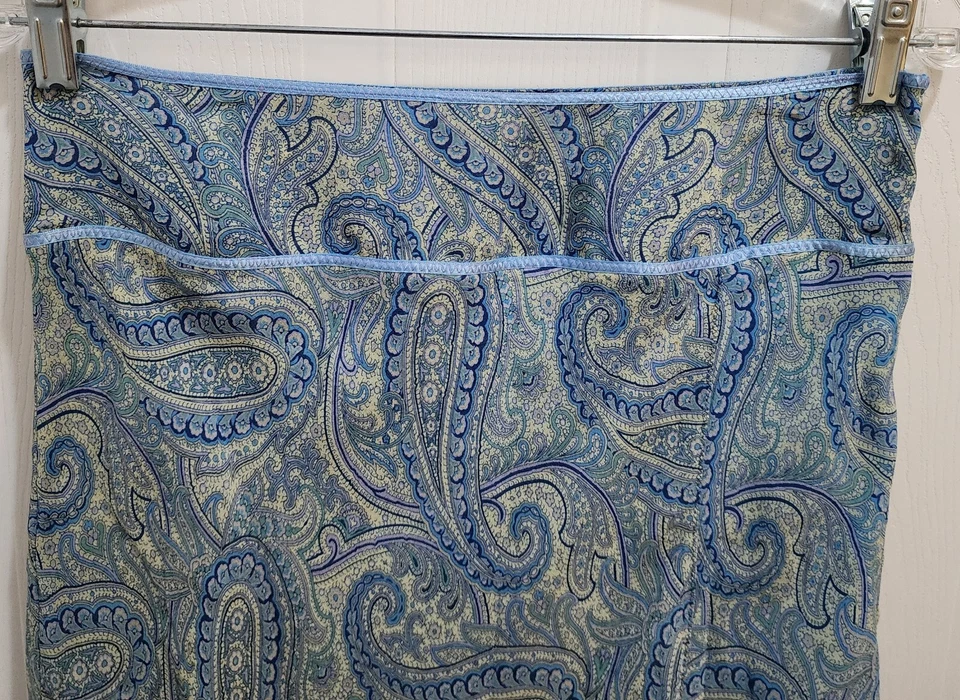 Falda De Colección The Limited Para Mujer Hasta la Rodilla 100% Seda Azul Paisley Y2K Hada Boho 4 Foto 2 de 4