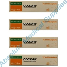 *4-Packs* Smith & Nephew Iodosorb Wound Cadexomer Iodine Gel 1.4 Oz 6602125040