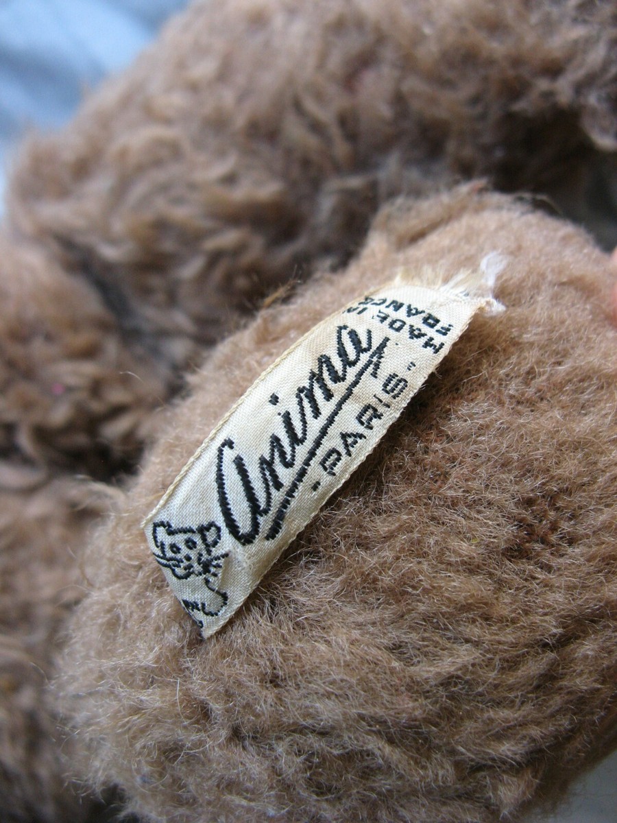 Ancien Ours En Peluche – Marque Anima – Années 1960 – Fabriqué En France