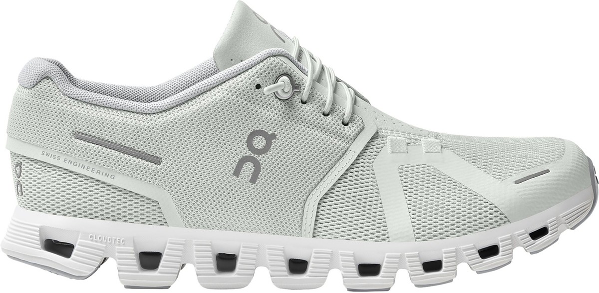 ON Brand Cloud 5 All White/Grey Women's Running Shoes NEW