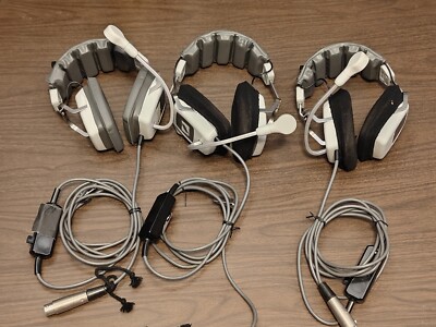 Set of 3 Telex Double-muff 'Com Headsets, 4F connector