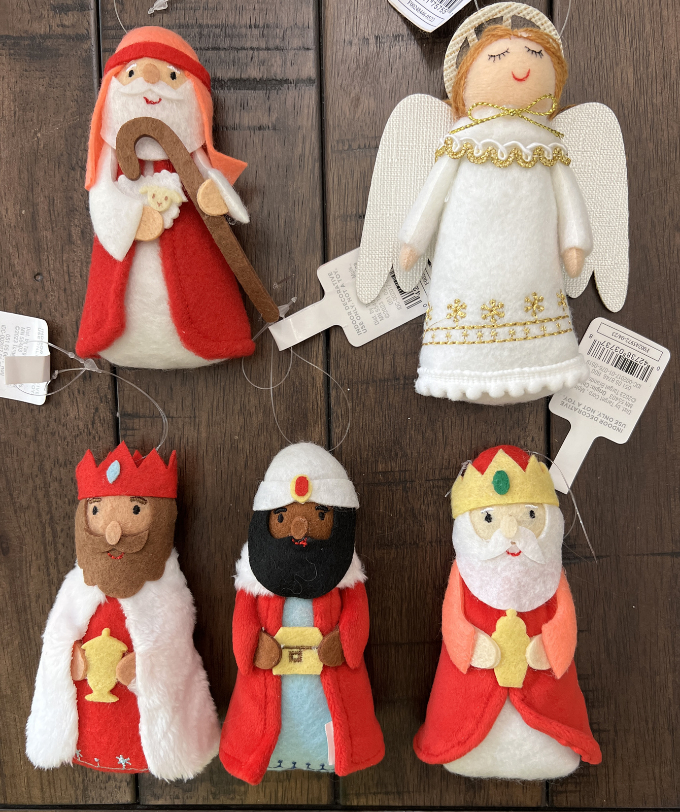 Target Ornaments THREE WISEMEN SHEPHERD and ANGEL—Set/5