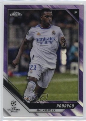 2021 Topps Chrome UEFA Champions League Purple Refractor /250 Rodrygo #161 04ae