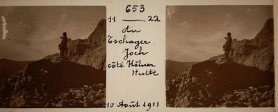 Stereo Foto Glasplatte B013 Passo Delle Coronelle Tschager Joch Kolner Hütte