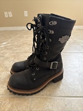 Harley Davidson Women  s Leather Boots Size 8-1/2