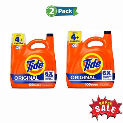 2 PACK- Tide Original HE Laundry Detergent 100 Loads 125 -fl oz-SALE