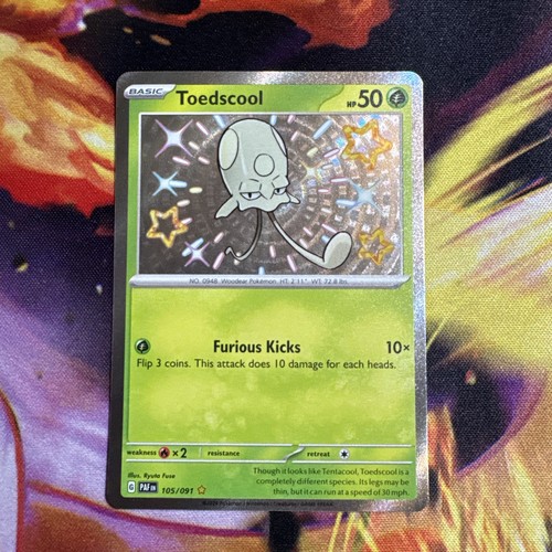 Toedscool 105/091 Shiny Holo Rare Paldean Fates NM Condition