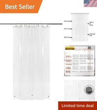 48-Inch Wide PEVA Shower Liner with Rustproof Grommets - Waterproof Elegance