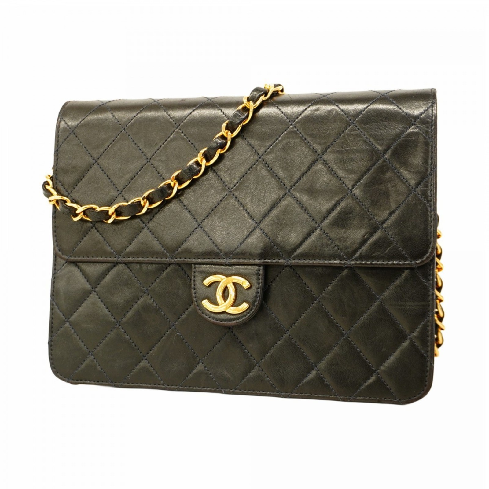 Chanel Black Lambskin Matelasse Chain Shoulder Bag for Women GZl1a0cu-image