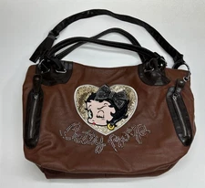 Vintage Betty Boop Brown Satchel Purse Bag