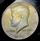 1964 D Kennedy Half Dollar AU 90% Silver Beautifully Toned