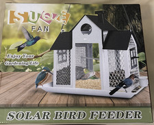 Metal Wild Bird Feeder Seed Solar Eco-Friendly White SUQEFAN New in Box