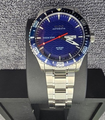 Mido Ocean Star automatik Swiss ETA Werk blau neuwertig 42mm Saphireglas Papiere
