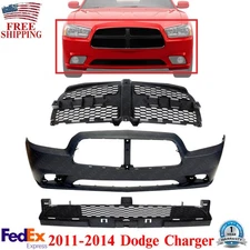 New Front Bumper Cover & Grille Assembly Kit For 2011-2014 Dodge Charger