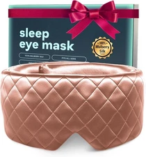 100% Mulberry Silk Sleep Mask – Total Blackout Eye Mask for Sleeping, Adjustab
