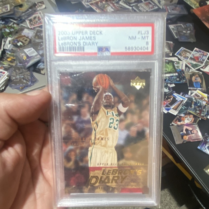 Upper Deck 2003-04 LeBron James LeBron's Diary LJ3 Cavaliers RC Insert PSA 8