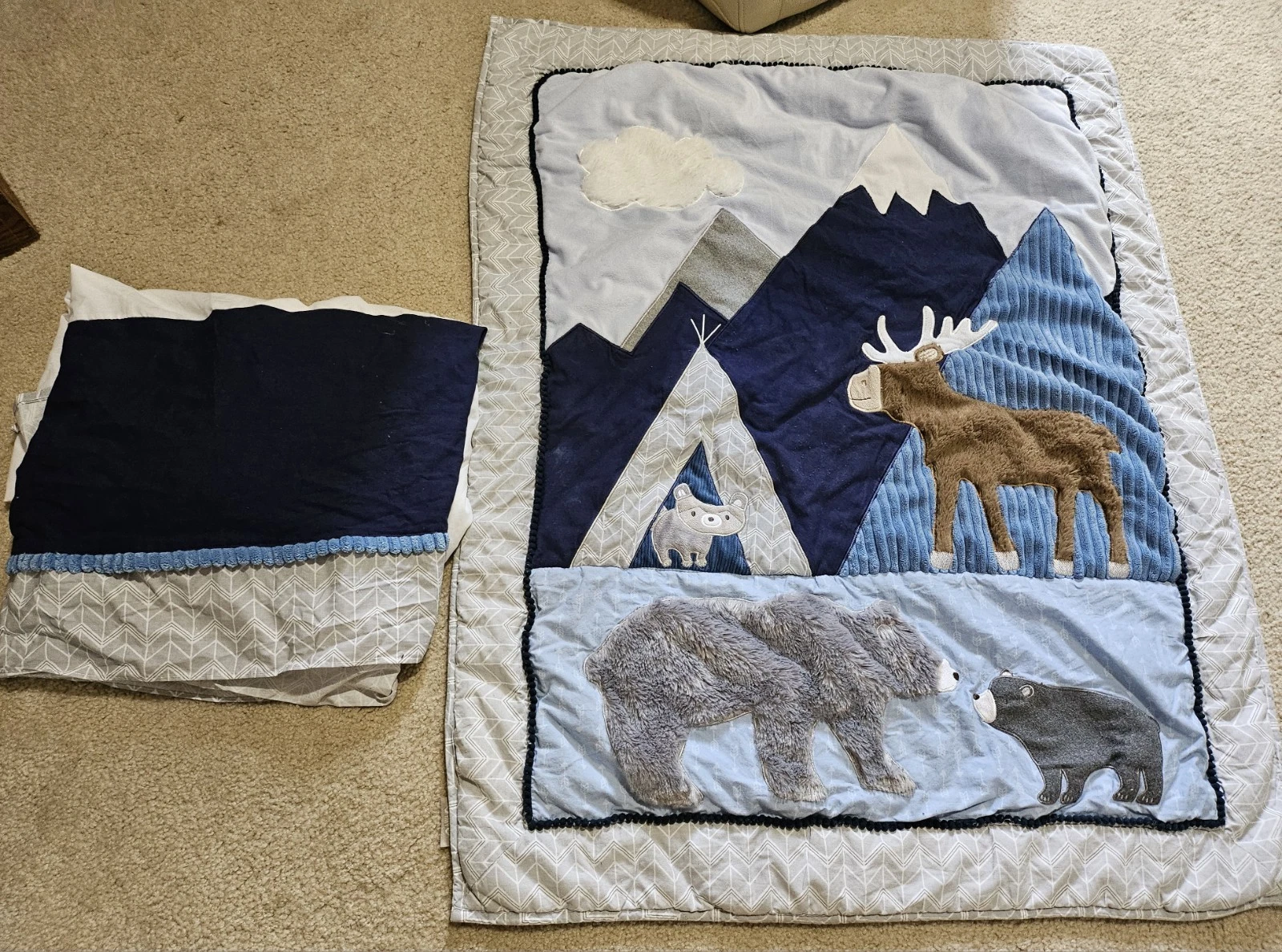 2 Pc Levtex Baby Boy Crib Bedding Bear Moose Mountains Camping Adventure Nursery
Opens in a new wind