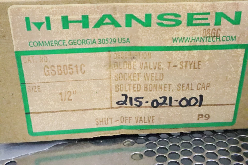 Válvula de cierre Hansen GSB051C 1/2" estilo T nuevo stock antiguo ver todas las fotos Foto 3 de 4