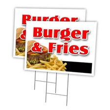 Burger Fries Multi-Pack of Yard Signs Stake outdoor plastic coroplast window
