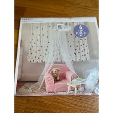 Little Girls Canopy 6 ft Tall Bed or Play Tent Decoration Sheer White NEW
