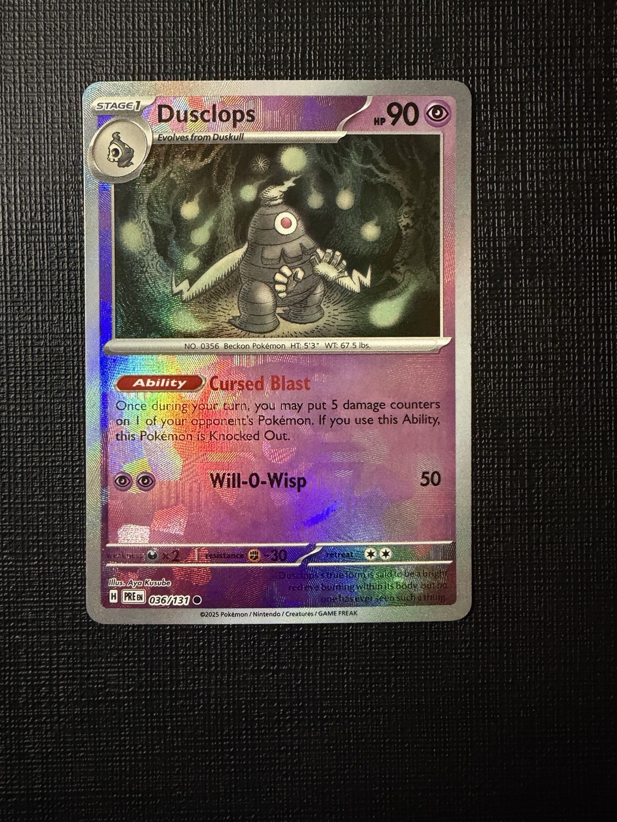 Dusclops (Master Ball Pattern) 036/131 Pokemon SV: Prismatic Evolutions Holo NM