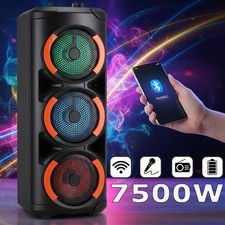 Portable Bluetooth Speaker Triple 6.5'' Subwoofer Party Heavy Bass Sound System