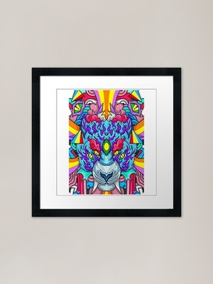 Blauer Tiger Gerahmter Kunstdruck Gerahmtes Wandbild Poster Leinwanddruck Bild
