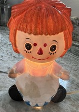 Lefton Raggedy Ann Lamp Nightlight 6  Tall Tested Works Vintage Japan