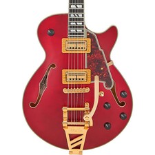 D'Angelico Deluxe Bobby Weir 3 SemiHollow Electric Guitar Satin Trans Wine