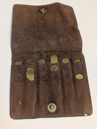 Vintage Metal Shirt Collar Stays in Felt Pouch, 3", 2.5" and 2" 8 Total 