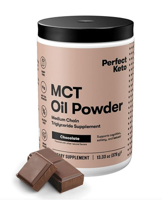 PERFECT KETO MCT Oil Powder - Chocolate - Dietary Supplement 13.33 oz Exp 10/26