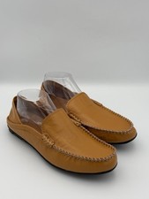 Old Money Moc Toe Loafers Women&rsquo;s EU 41 US 9.5-10 Tan Slip On Driving Shoes NEW