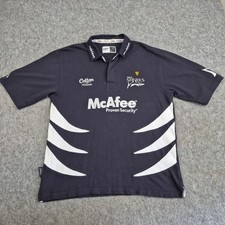 Vintage Sale Sharks Rugby Shirt  Mens Large White Blue Jersey Cotton Traders