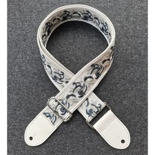 Adjustable Guitar Strap Handmade Embroidered Universal Leather Fabric L59in