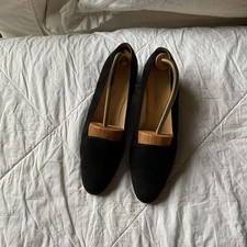 Silvia Fiorentina Black Suede LOW WALKING Heel, Size US 8