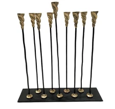 Vintage Michael Aram Wrought Iron Menorah Hanukkah Candelabrum, c2000