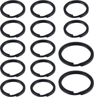 SchlüSselanhäNger SchlüSselringe 14 StüCk Stahl Schwarzes Flaches SchlüSselring