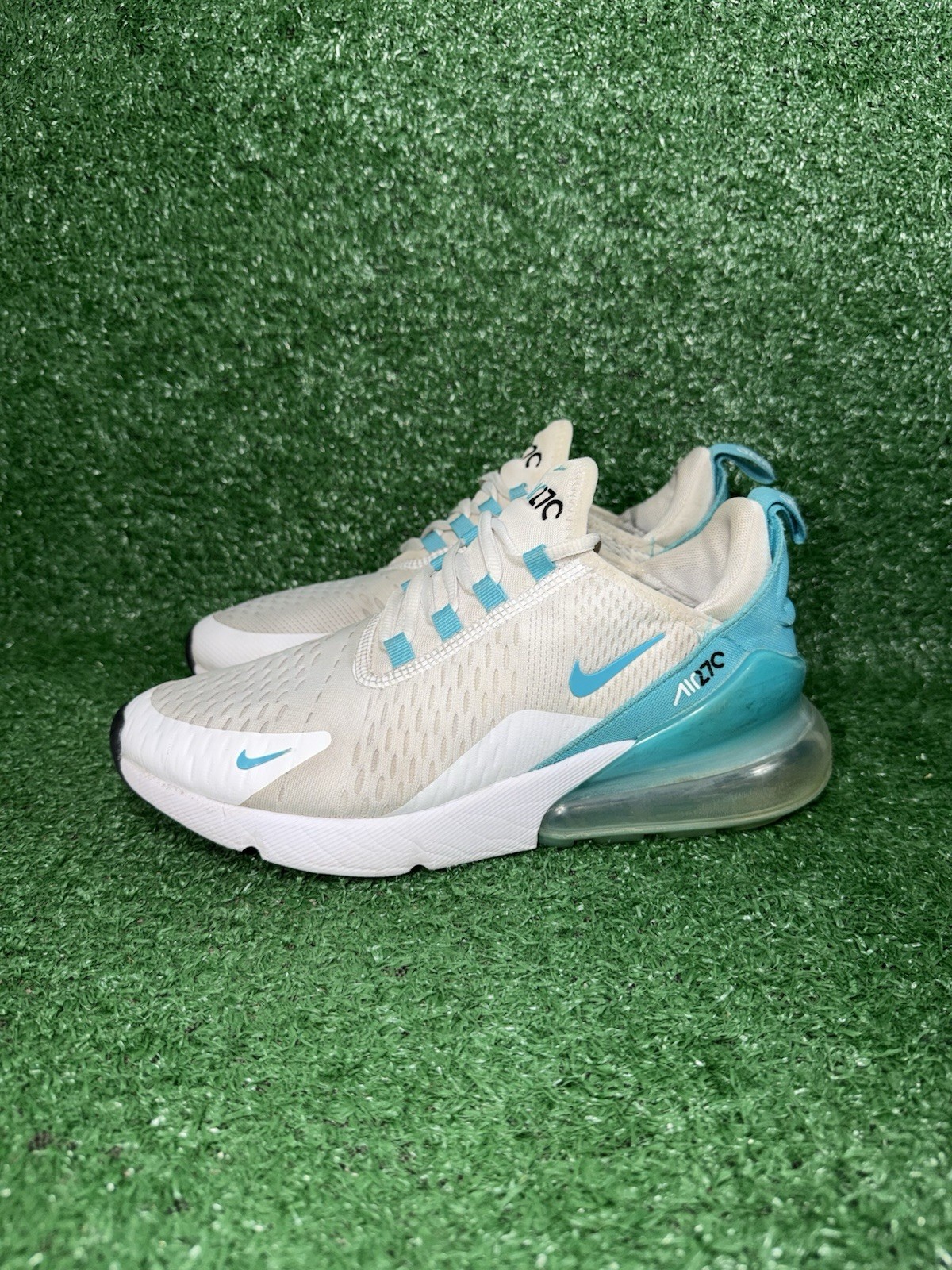 Nike Air Max 270 Blue White Running Shoes Sneakers Kids Size 7Y Womens Size 8.5 thumbnail 4
