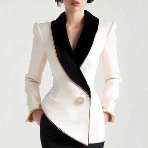 chinese dress ladies Unbeaten White Fitted Corset Blazer Jacket – Club L London main image 1
