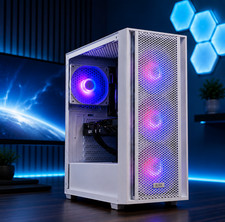 White RTX 5060, Intel i7, Ryzen 7 , 32GB RAM, 2TB SSD Gaming Computer Desktop PC