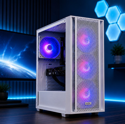 White RTX 5060, Intel i7, Ryzen 7 , 32GB RAM, 2TB SSD Gaming Computer Desktop PC