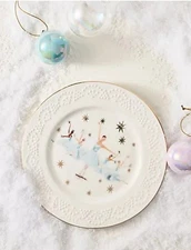 Anthropologie New York City Ballet Snowflakes Dessert Plate Nutcracker Christmas