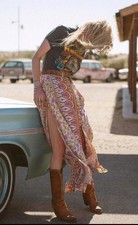 Spell & the Gypsy / Boho Blossom Maxi Skirt in Saffron Size S Beach Boho Wedding