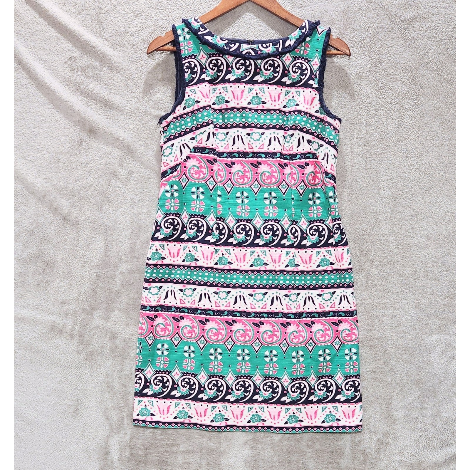 Talbots Multi Pattern Striped Sleeveless Mini She… - image 1