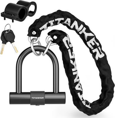 Motorcycle Chain Lock 3FT 6mm Bike Chain 14mm U Lock Heavy Duty Security Scooter