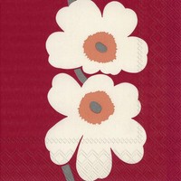 Ihr Lunch Servietten Marimekko Unikko 60Th Anniversary Red 33 X 33 Cm