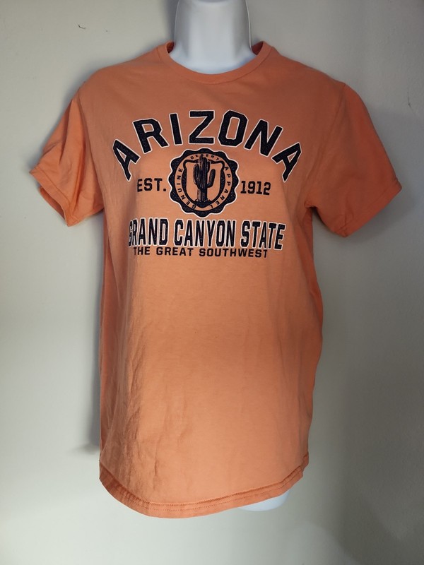 Arizona Grand Canyon State Tee Shirt Coral Size Small Souvenir Short Sleeve 